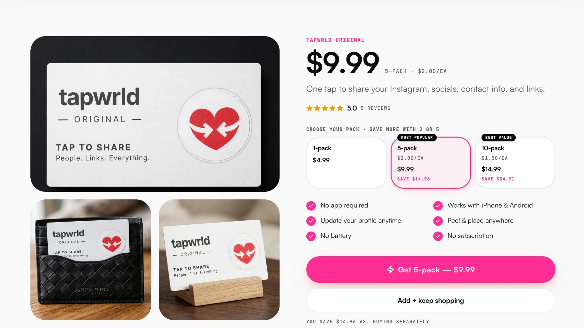 Tapwrld website preview